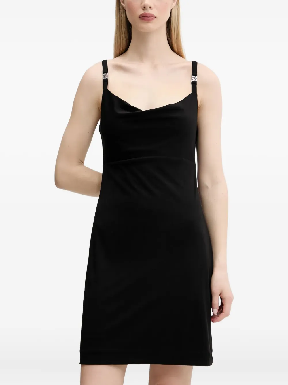 HUGO scoop-neck mini dress Zwart