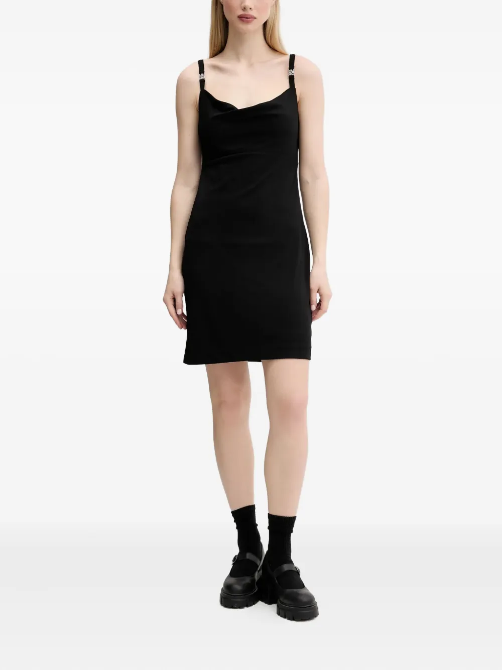 HUGO scoop-neck mini dress Zwart