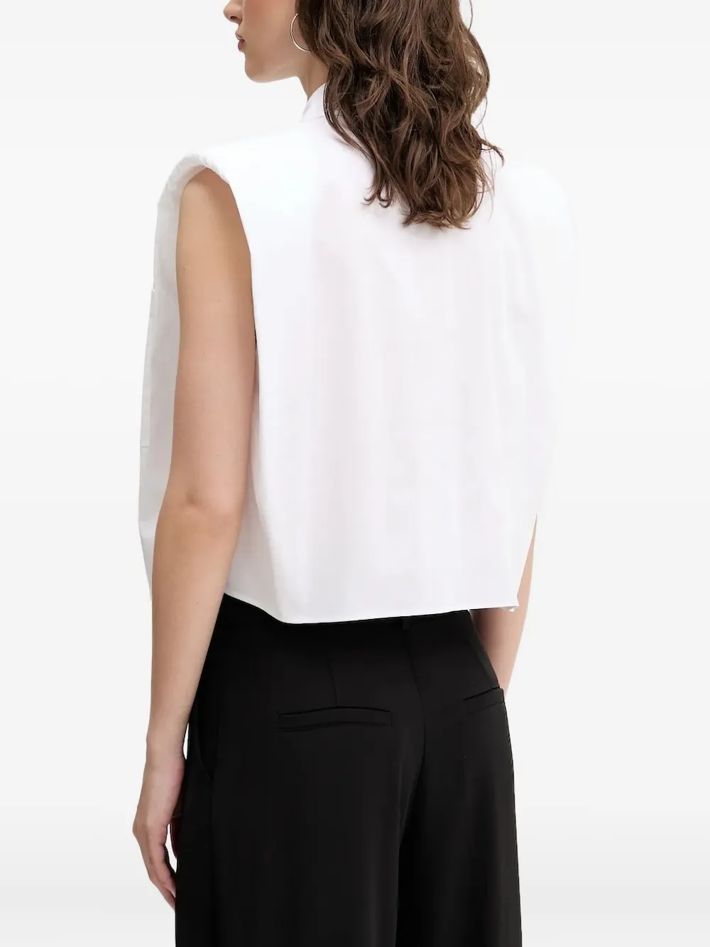 HUGO Mouwloze blouse met opgestikte zak - Wit