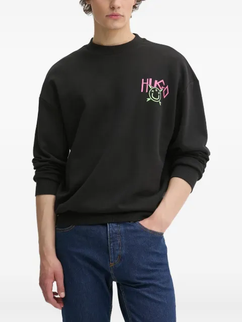 HUGO Happy-logo cotton sweatshirt