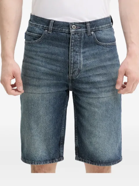 HUGO logo-patch denim shorts