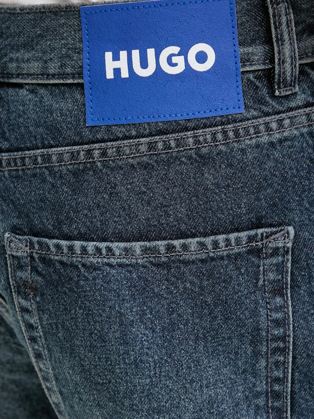 Hugo Boss Logo-patch Denim Shorts In Blue