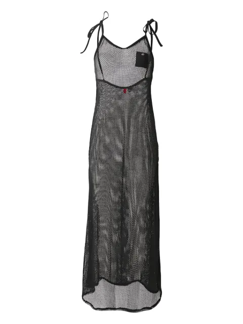 HUGO vestido largo de malla con cuello halter