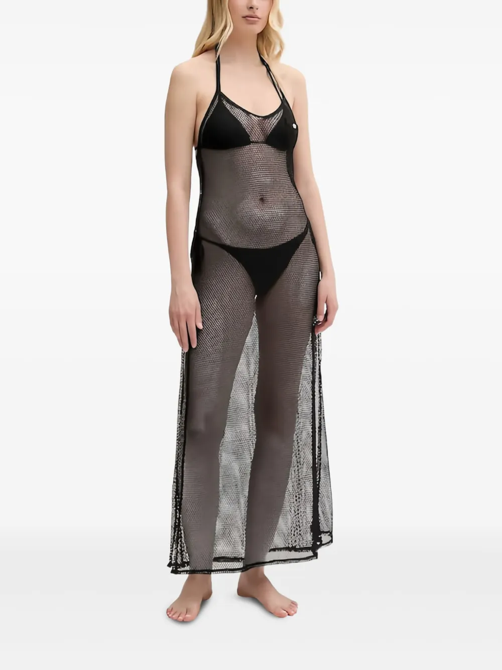 HUGO Maxi-jurk met halternek Zwart