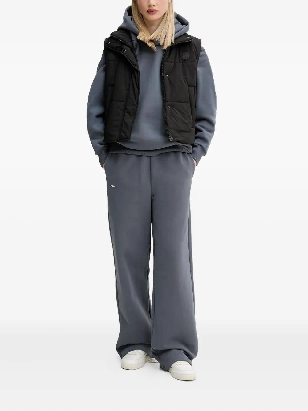 HUGO Gewatteerde bodywarmer met logodetail Zwart