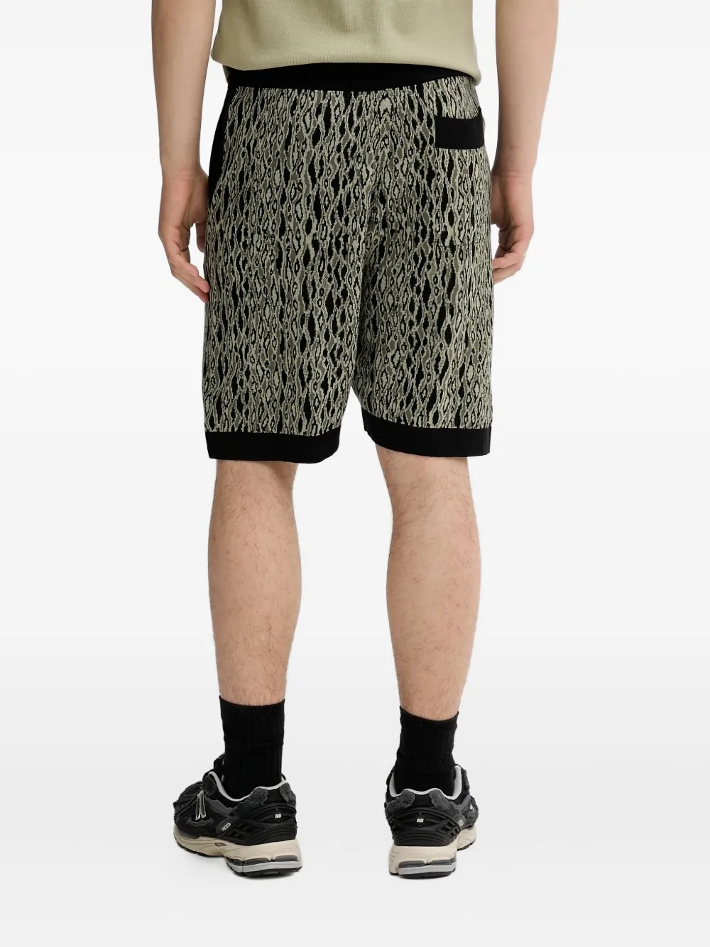 HUGO jacquard-pattern knitted shorts - Zwart