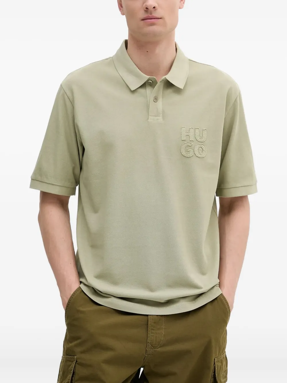 HUGO Poloshirt met geborduurd logo Groen