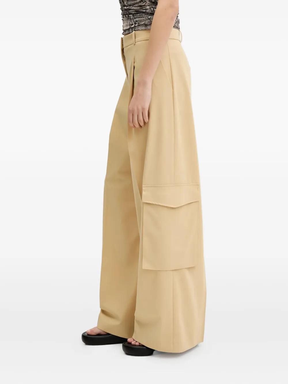 HUGO Broek met cargo zak Beige