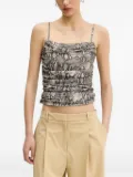 HUGO snakeskin-print cowl-neck top - Black
