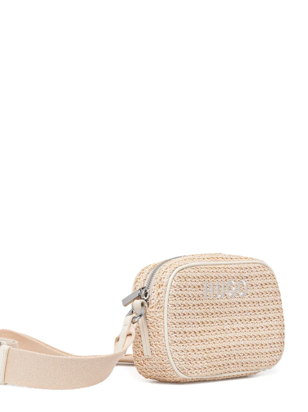 HUGO Bel geweven crossbodytas Beige