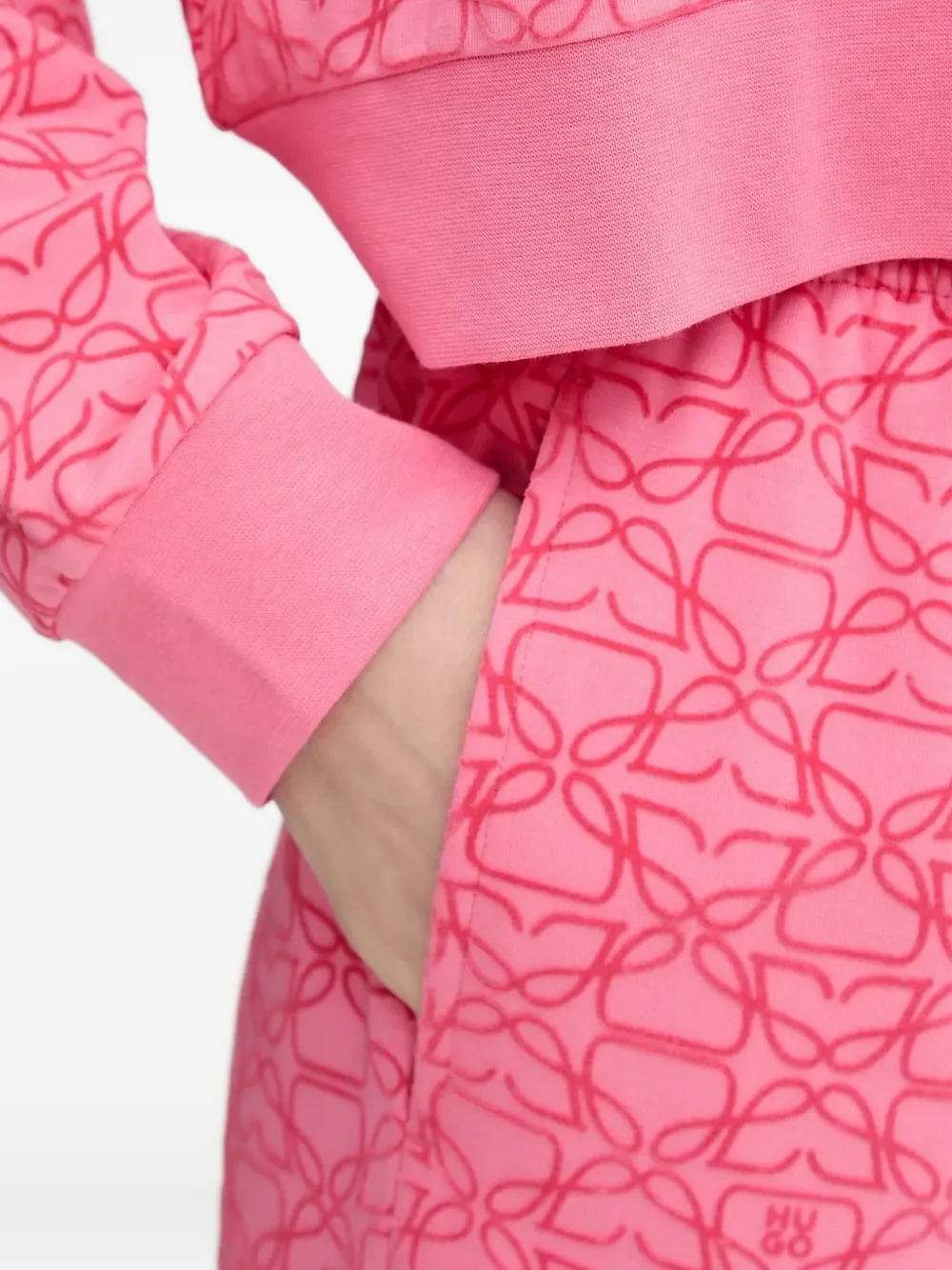HUGO logo-print cuffed joggers Roze