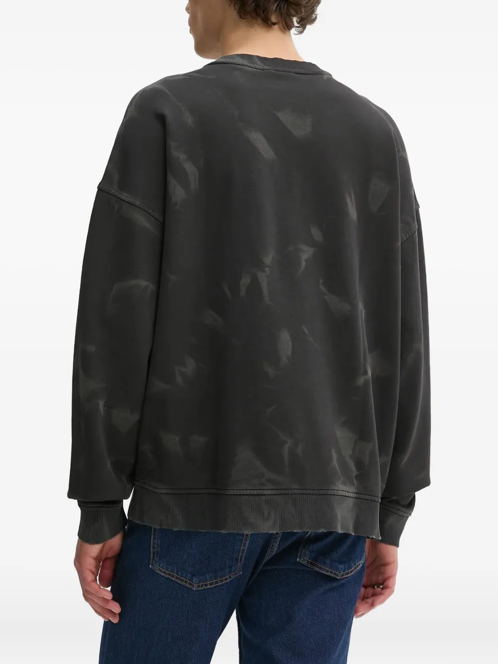 HUGO Nustroyos sweater met abstracte print Zwart