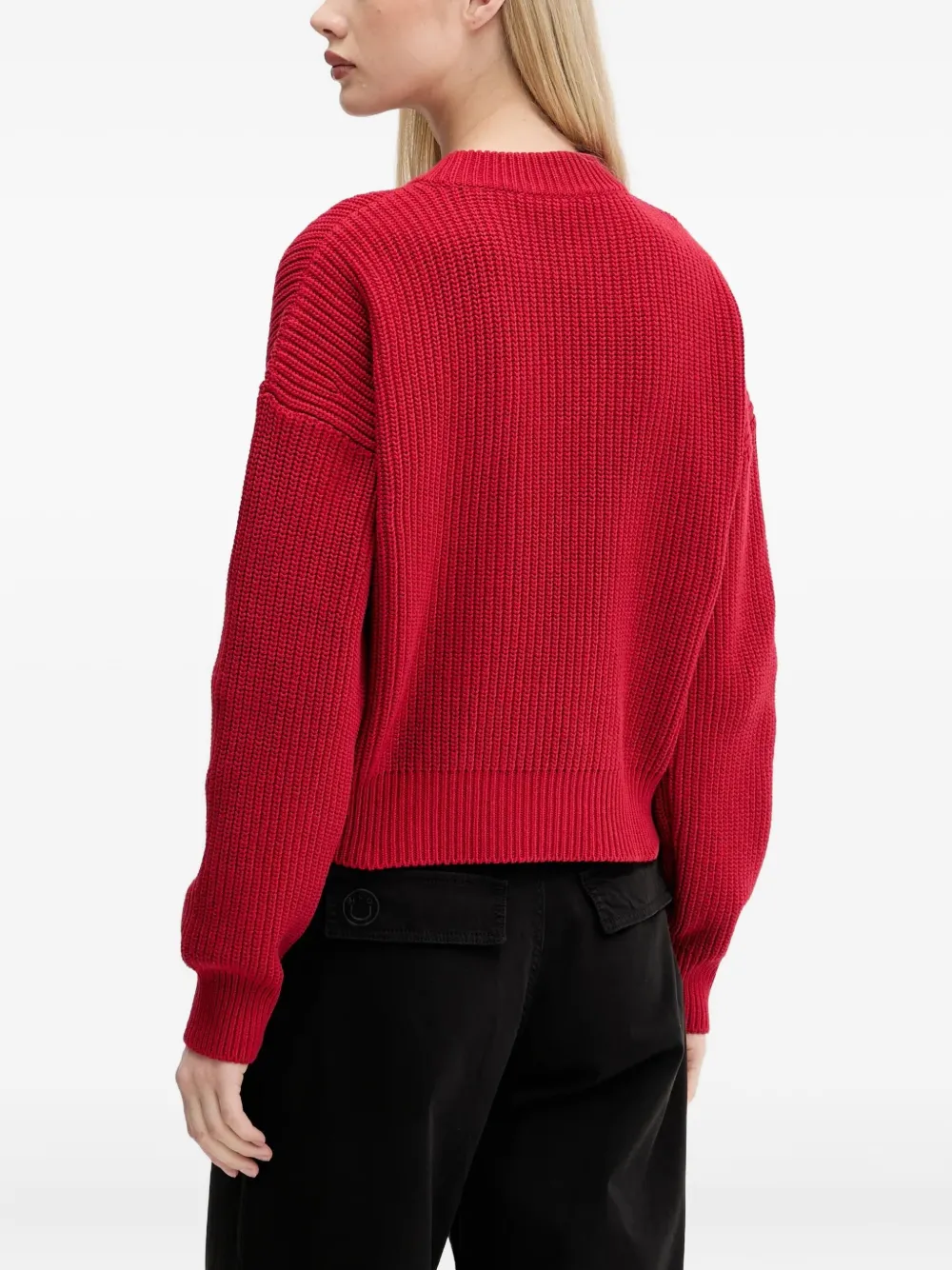 HUGO Trui met logopatch Rood