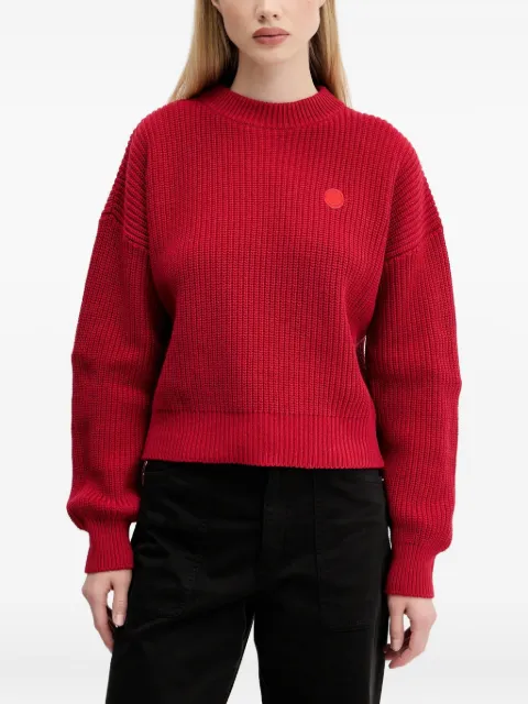 HUGO ribbed logo-patch jumper