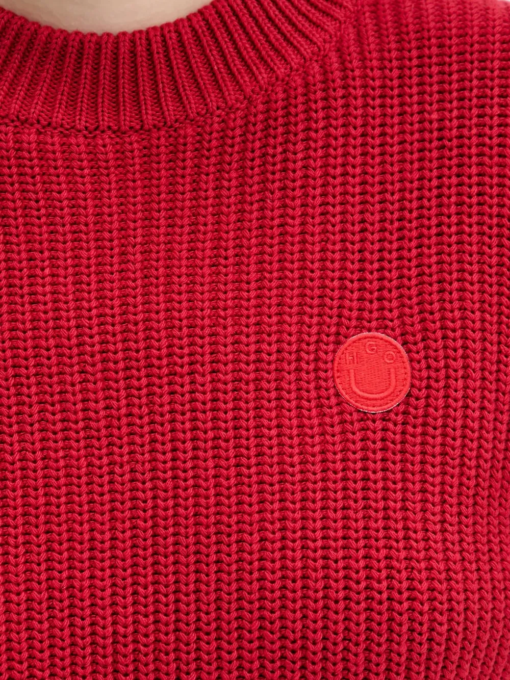 HUGO Trui met logopatch Rood