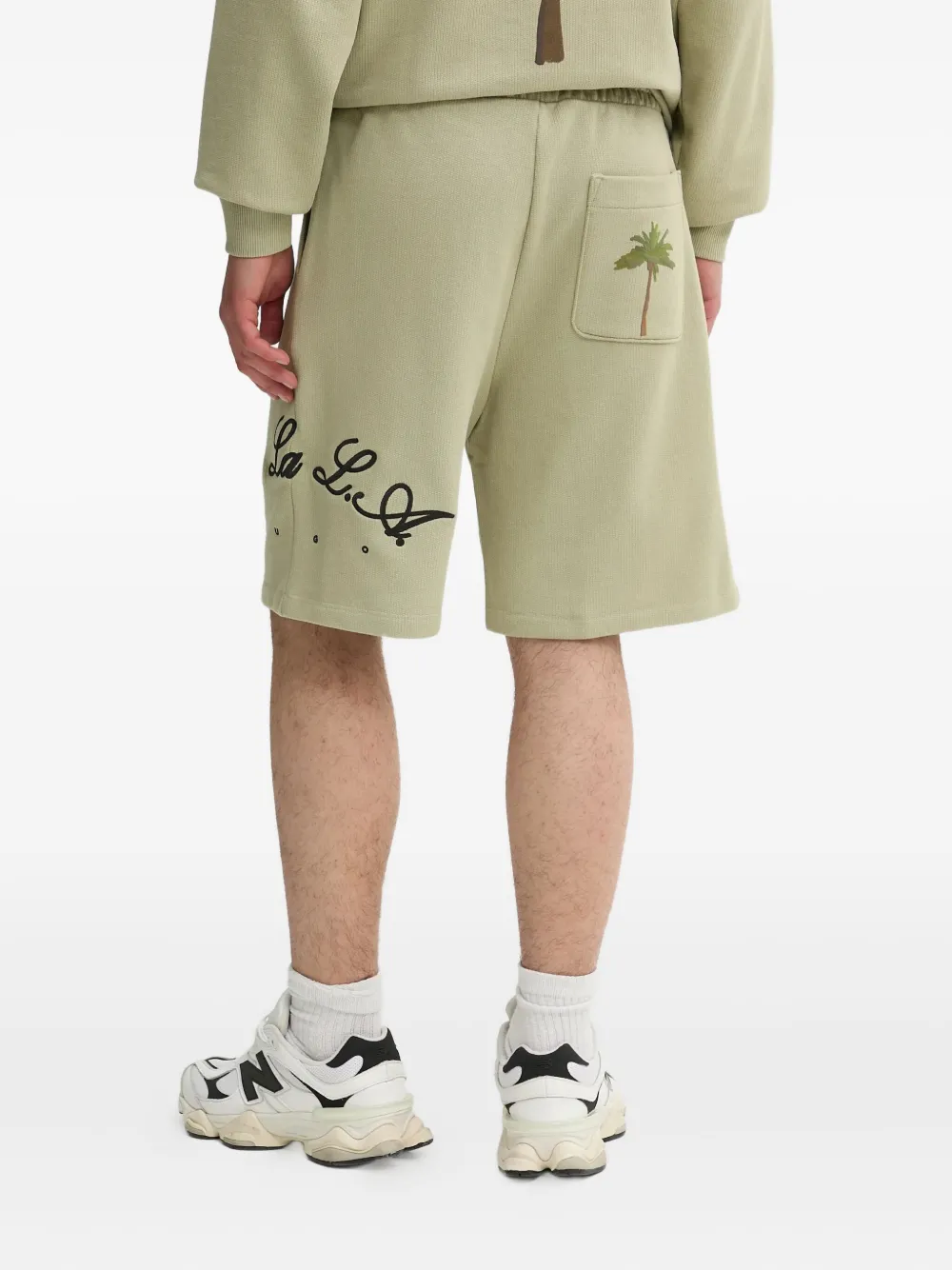 HUGO Shorts met palmboom-borduurwerk - Groen