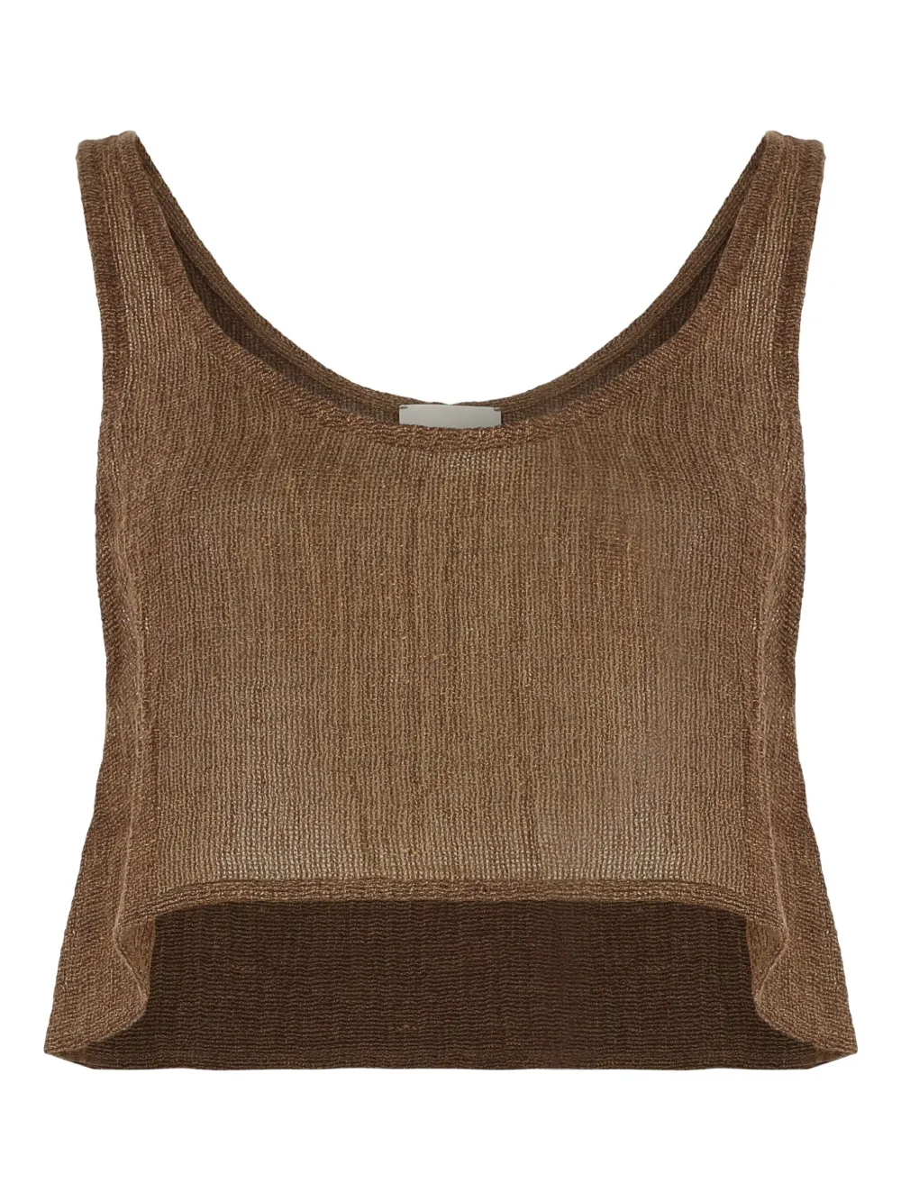 Le Kasha linen cropped top | Brown | Image 1