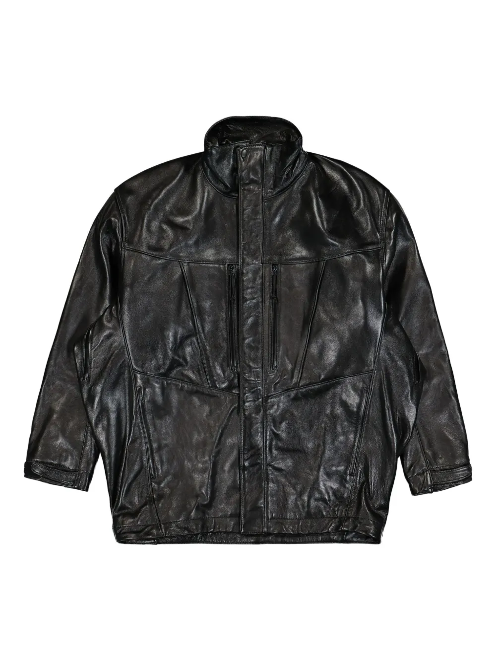 Doublet panelled leather jacket | Black | Image 1