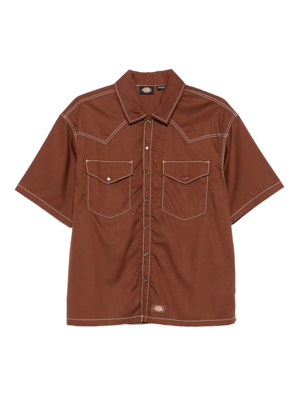 DICKIES logo-patch shirt | Brown | Image 1