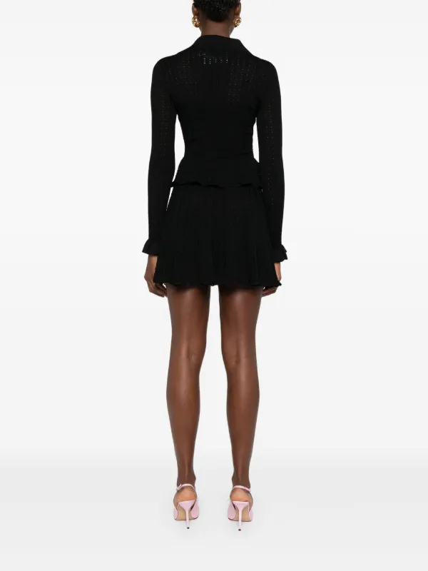 SELF-PORTRAIT Ｖネック ミニ ドレス Self-Portrait Vネック ミニドレス | ブラック | FARFETCH JP