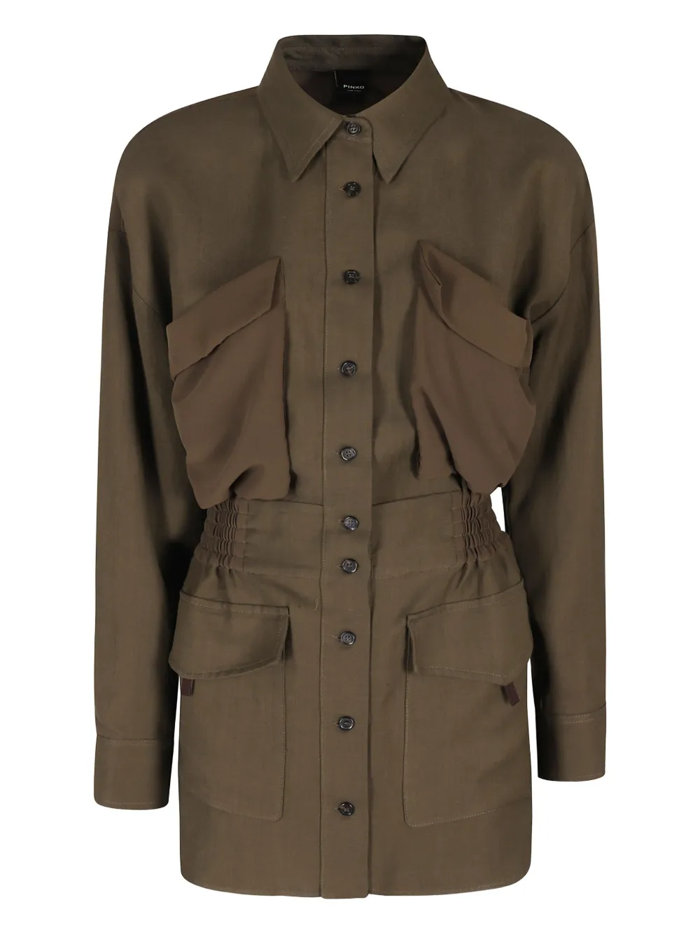 pocket-detailed button-front jacket