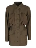 PINKO pocket-detailed button-front jacket - Brown