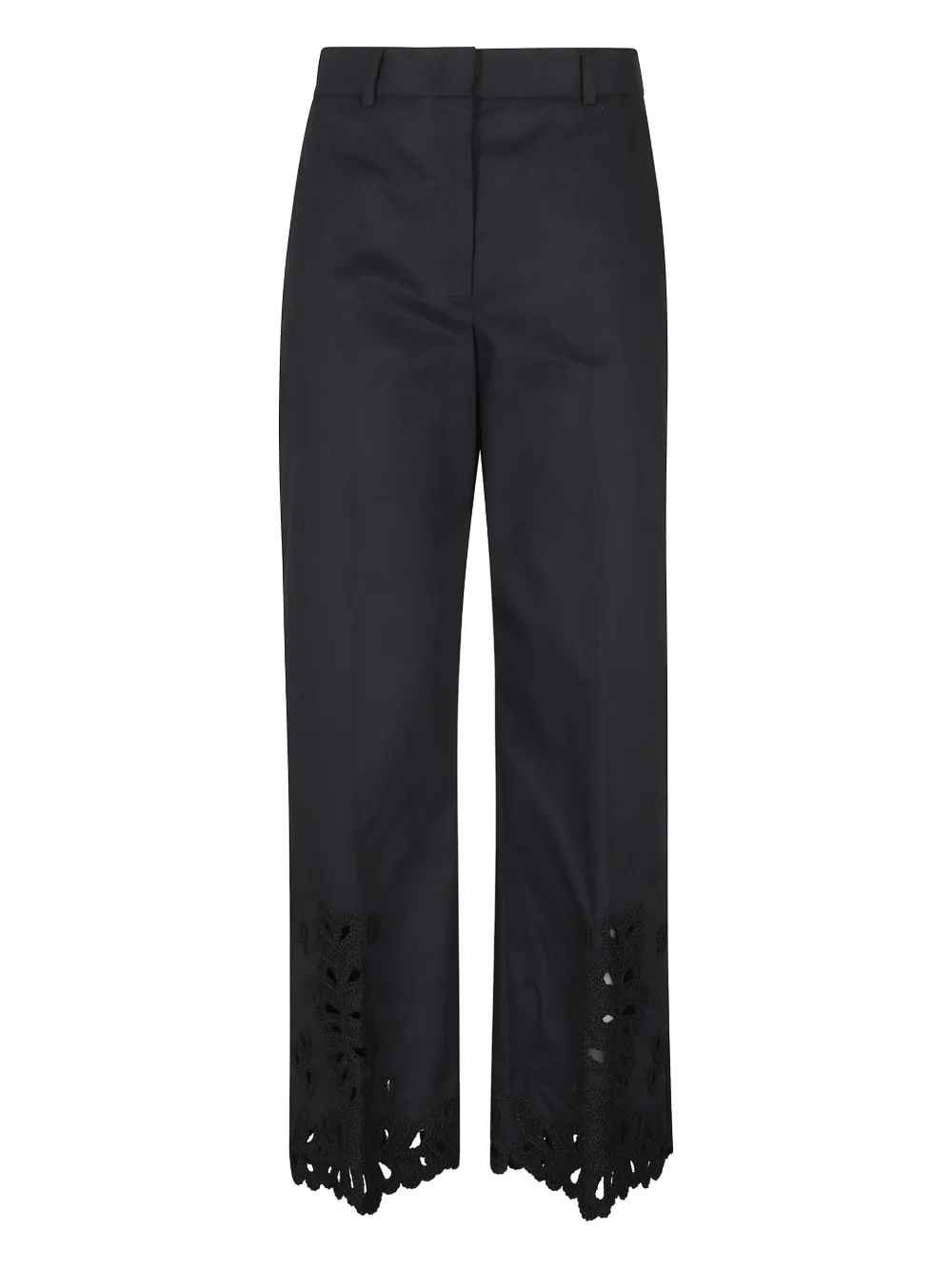 cotton straight-leg trousers
