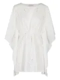 MC2 Saint Barth flowers-embroidered cover-up - White