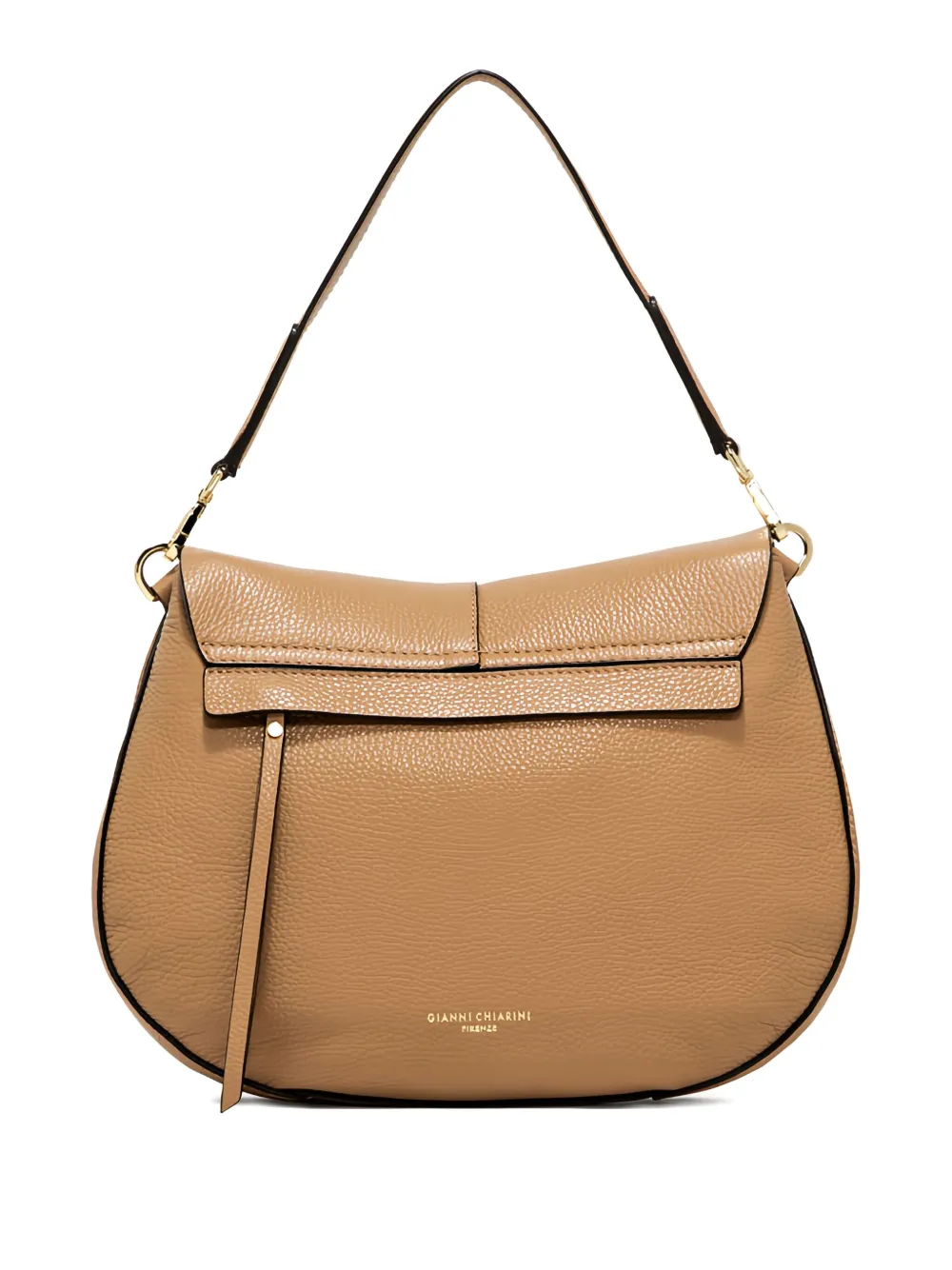 GIANNI CHIARINI Helena ronde leren schoudertas Beige