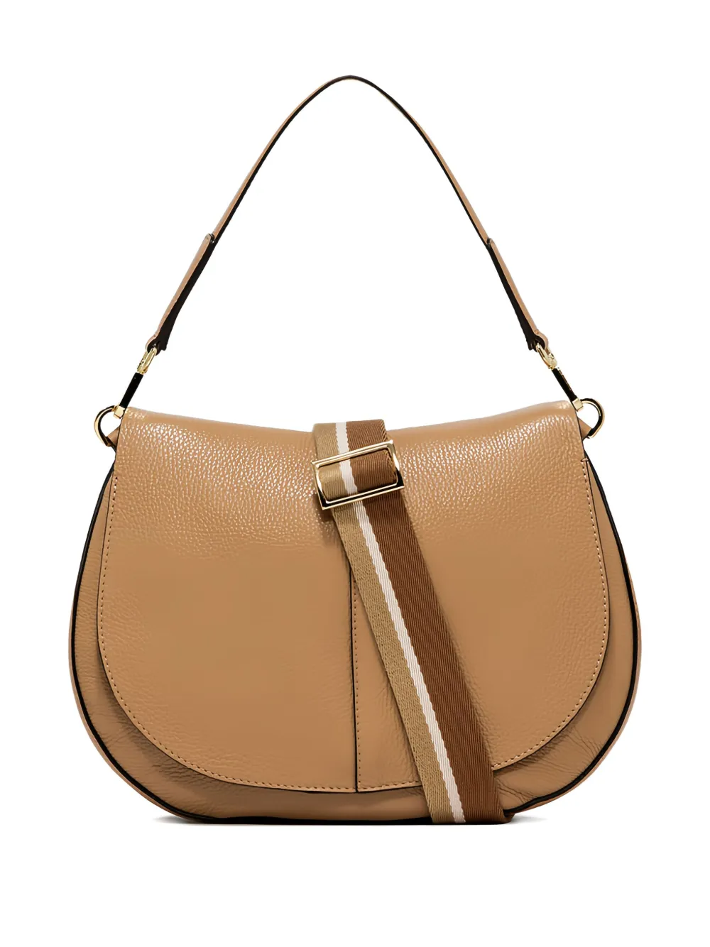 GIANNI CHIARINI Helena Round leather shoulder bag Beige