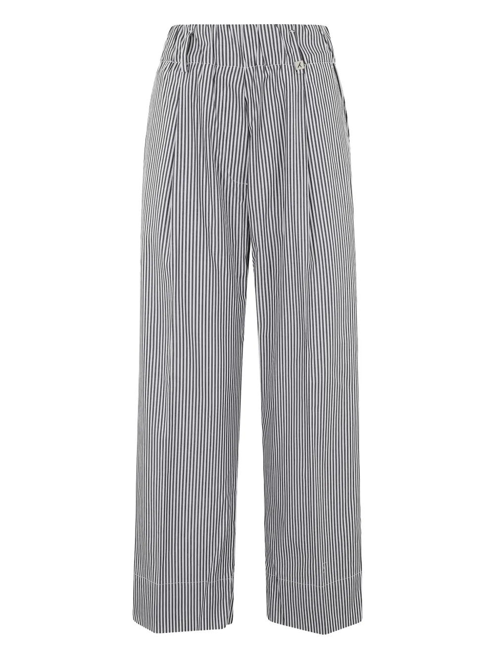 Myths striped cotton trousers - ブラック Myths striped cotton trousers - ブラック
