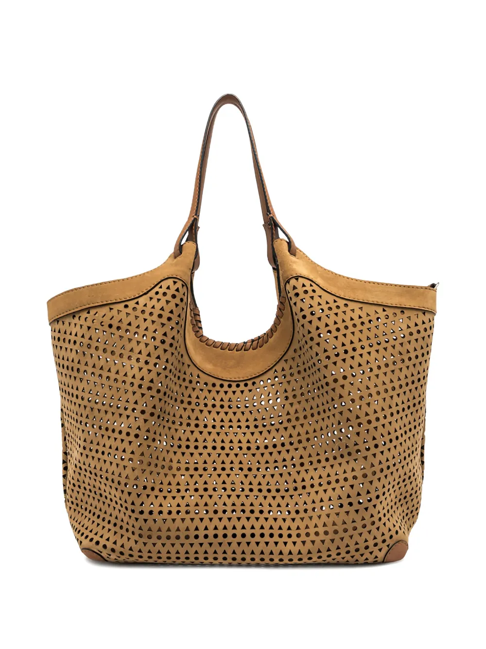 GIANNI CHIARINI Dua geperforeerde leren shopper Bruin