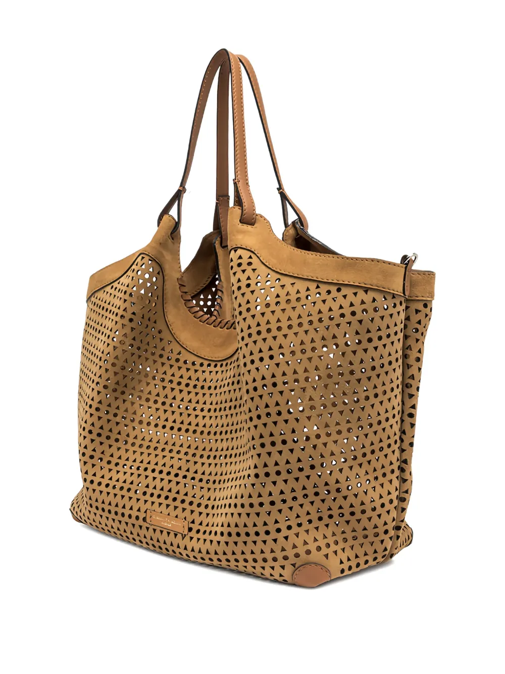 GIANNI CHIARINI Dua geperforeerde leren shopper Bruin
