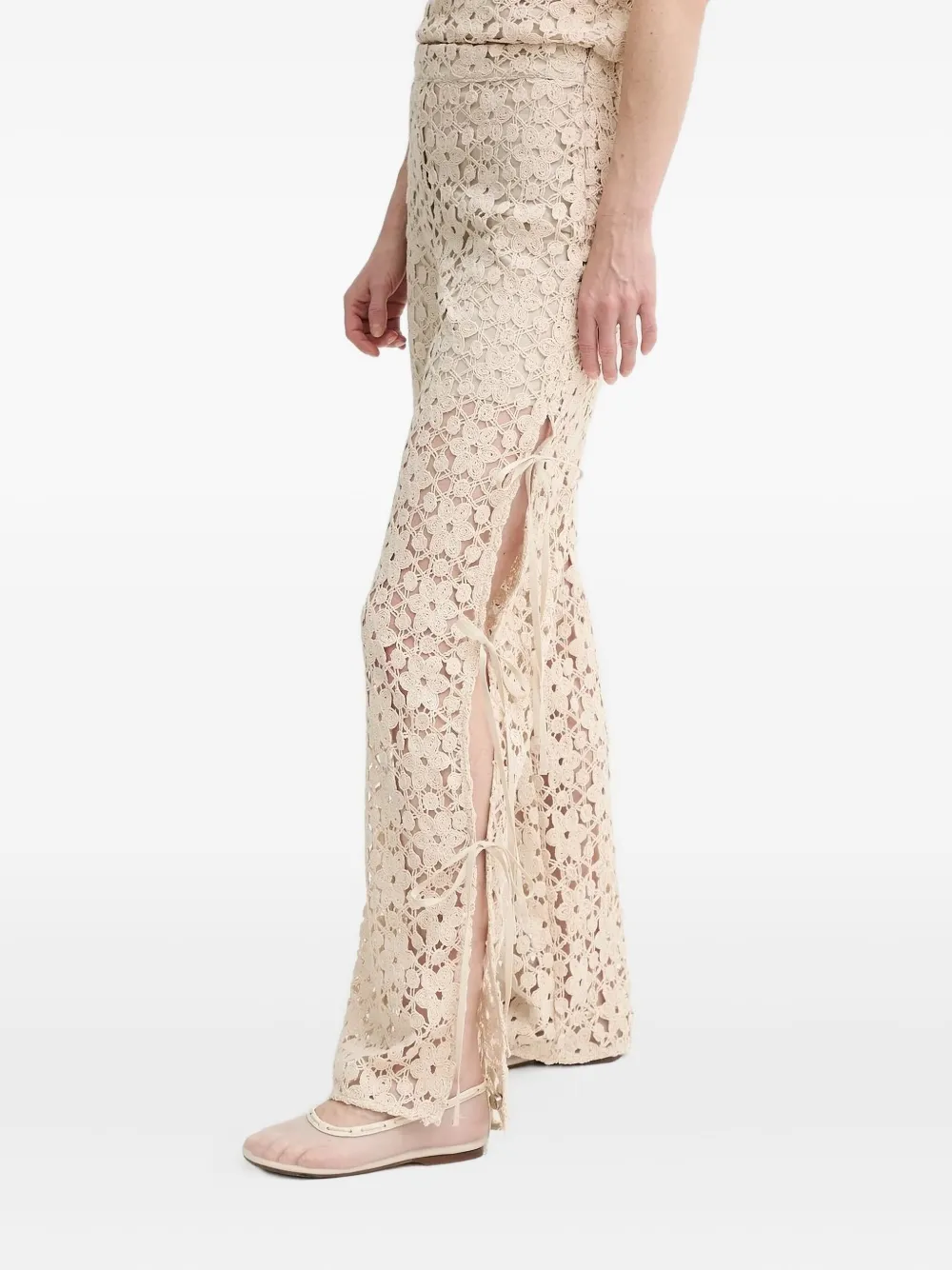 ALOHAS Broek met gehaakt vlak Beige