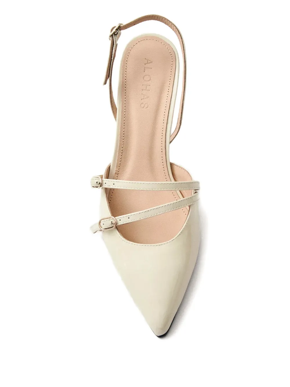 ALOHAS Joelle pumps met puntige neus en gespdetail Beige