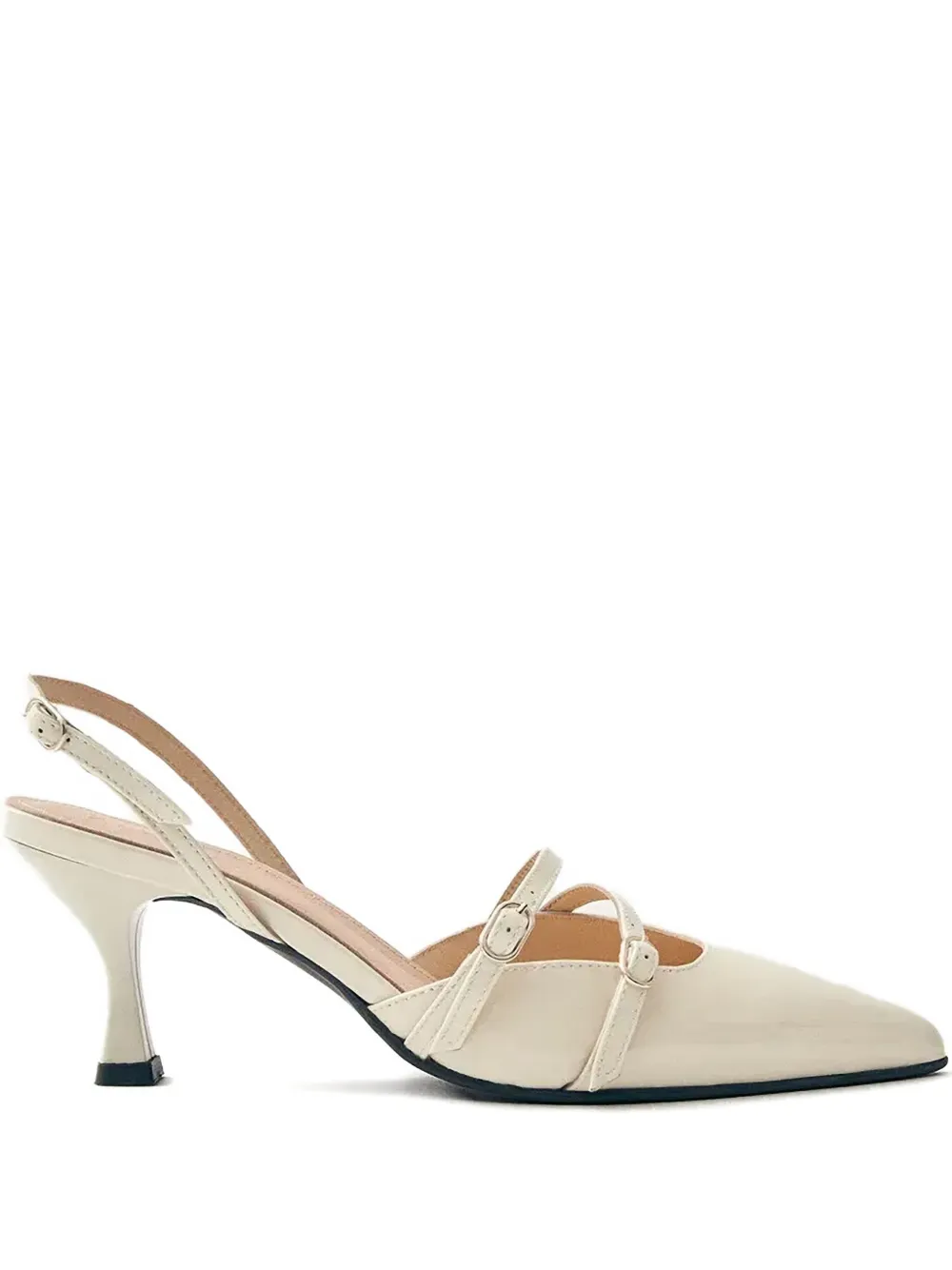 ALOHAS Joelle pumps met puntige neus en gespdetail Beige