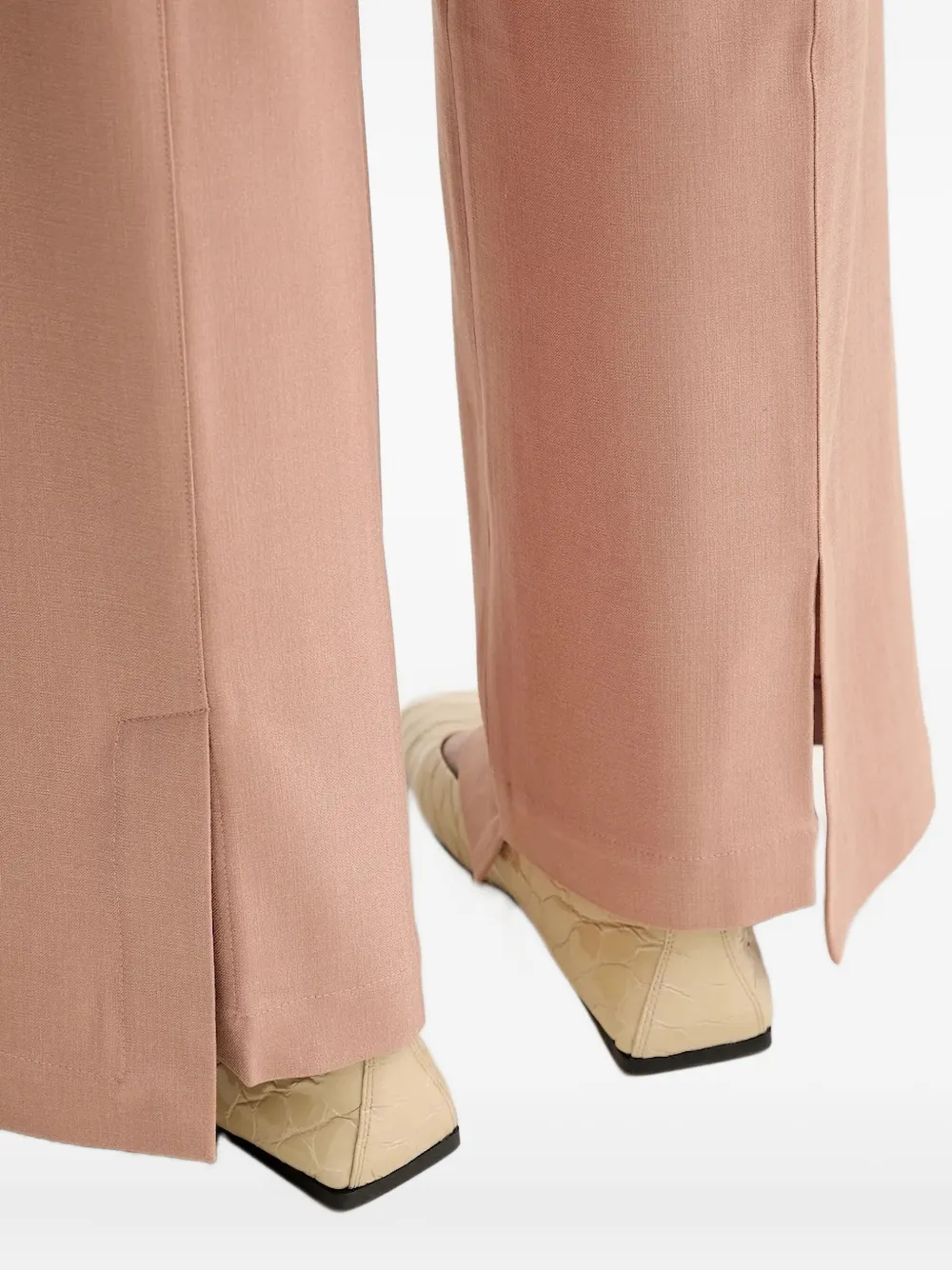AERON wrap-front split-hem trousers Roze