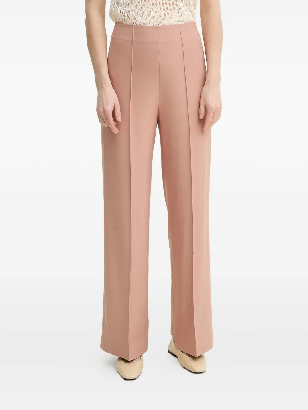 AERON wrap-front split-hem trousers Roze