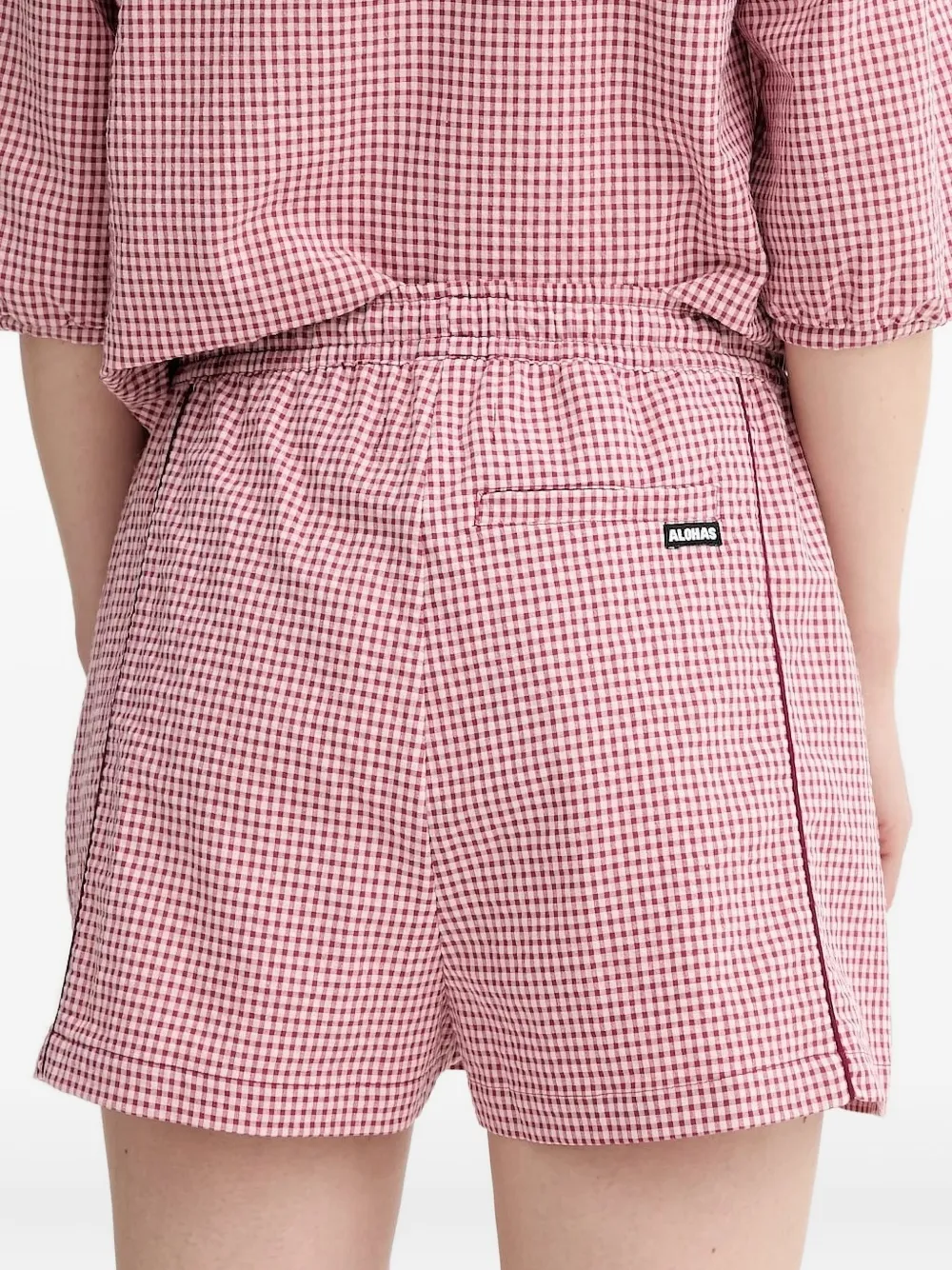 ALOHAS gingham drawstring shorts Rood
