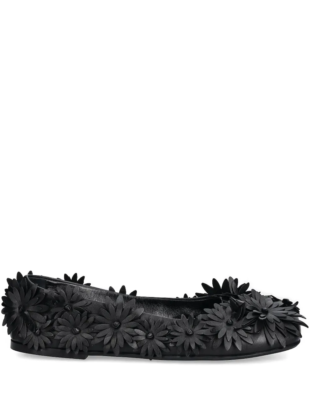 Agl Attilio Giusti Leombruni Ceramic Full Flowers Ballet Flats In Black