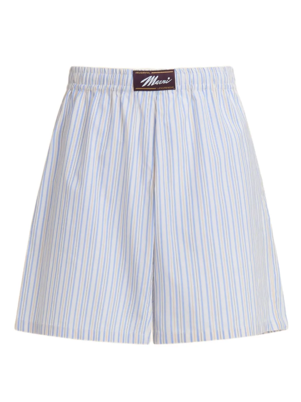 Marni striped elasticated-waist swim shorts Blauw