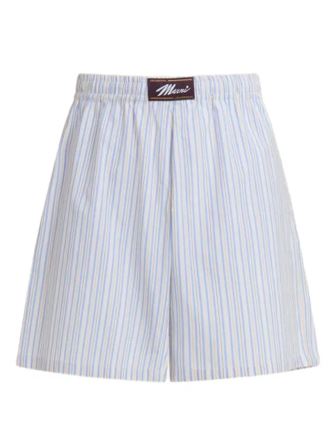 Marni striped elasticated-waist swim shorts