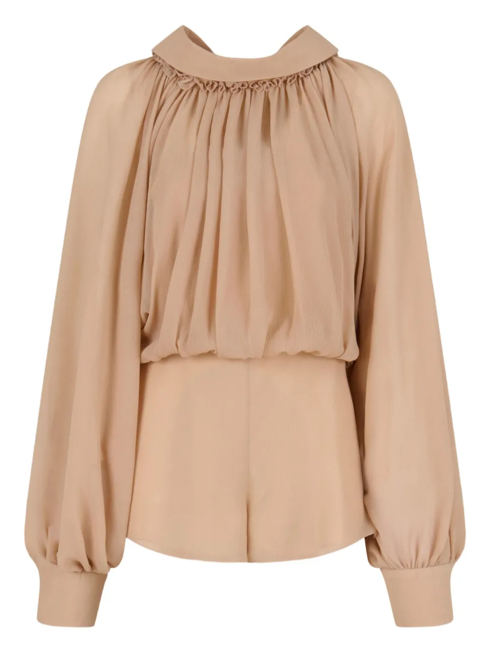 Marni puff-sleeve gathered jumpsuit | Neutrals | Image 1