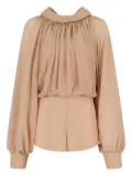 Marni puff-sleeve gathered jumpsuit - Neutrals