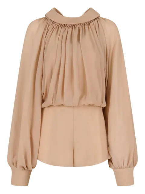 Marni puff-sleeve gathered jumpsuit