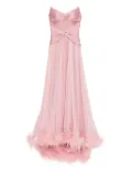 Iris Serban Mikael feather-trim gown - Pink