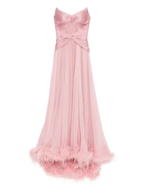 Iris Serban Mikael feather-trim gown
