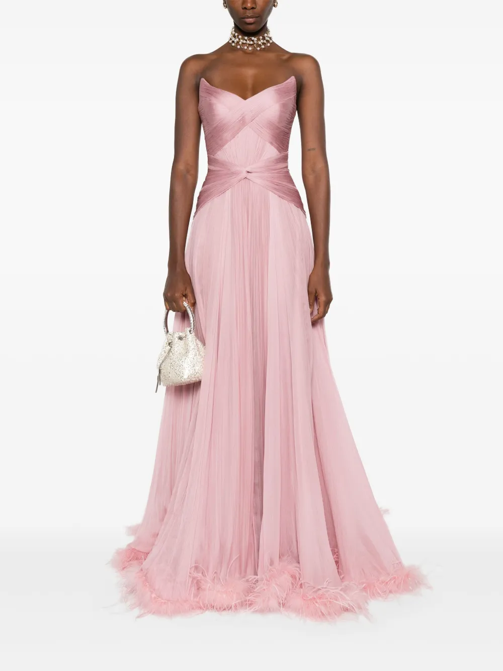 Iris Serban Mikael feather-trim gown | Evening Dresses | Image 2