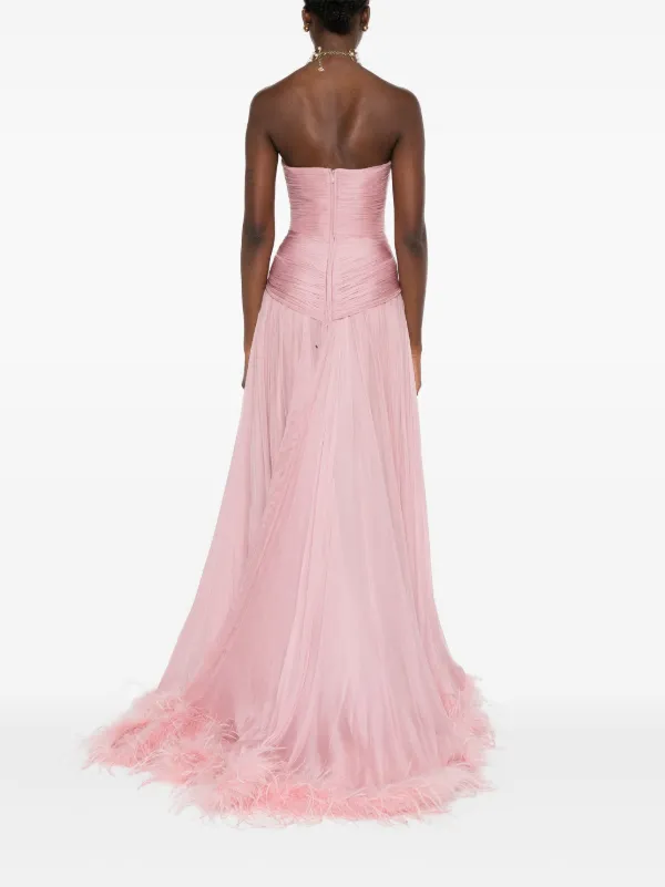 strapless open back dress Delicate Pink Balloon Sleeve Ruched Dropwaist Short Dress – Ah Là Laà  Lifestyle Boutique main image 1