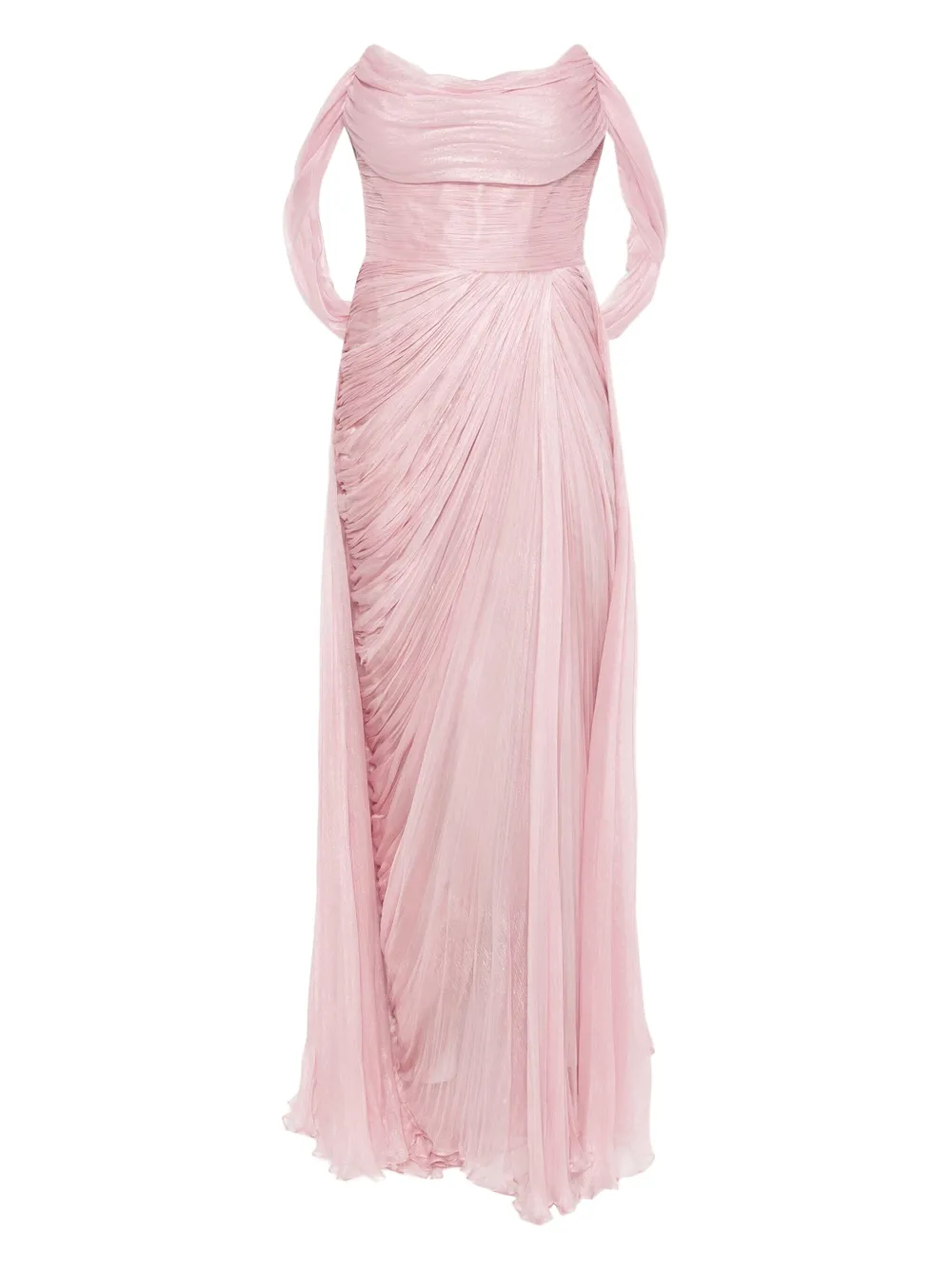Raziel draped off-shoulder gown
